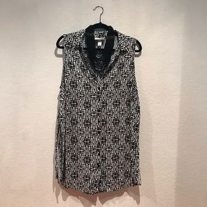 💰 SOLD 💰 B&W Sleeveless Tunic